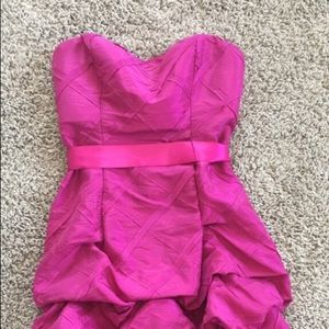 Pink Strapless Homecoming Dress